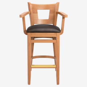 Premium US Made Duna Wood Bar Stool With Arms