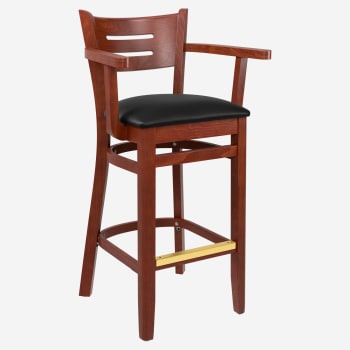 Premium US Made Henry Wood Bar Stool with Arms