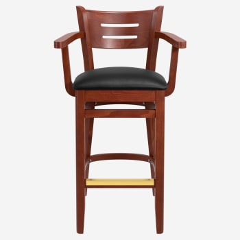 Premium US Made Henry Wood Bar Stool with Arms