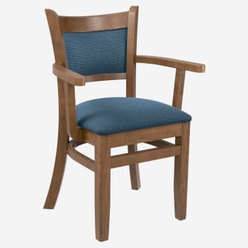 Premium Padded Back Wood Chair with Arms