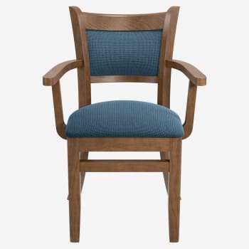 Premium Padded Back Wood Chair with Arms