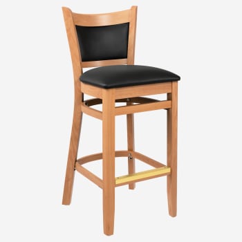 Premium Padded Back Wood Bar Stool