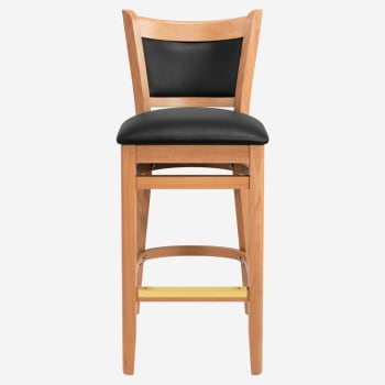 Premium Padded Back Wood Bar Stool