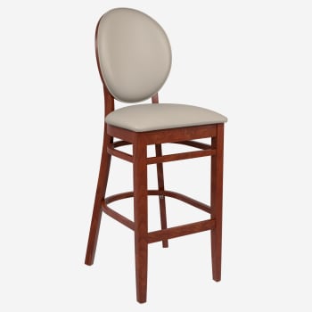 Premium Lorenzo Wood Bar Stool wih Padded Back
