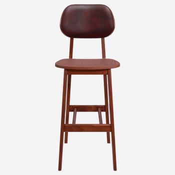Gisselle Wood Bar Stool with Padded Back