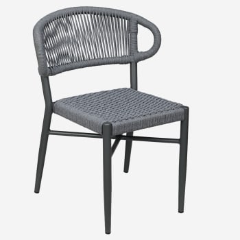 Marina Aluminum Outdoor Chair in Slate Gray Rope