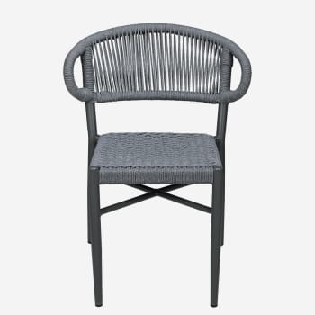 Marina Aluminum Outdoor Chair in Slate Gray Rope