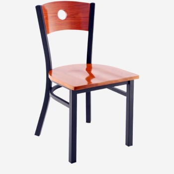 Interchangeable Back Metal Chair with a Circled Back
