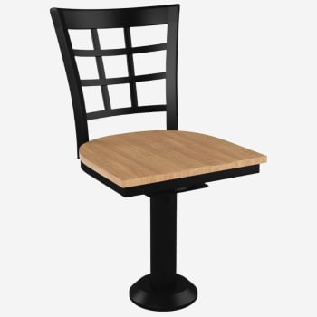 Window Back Bolt Down Swivel Metal Chair