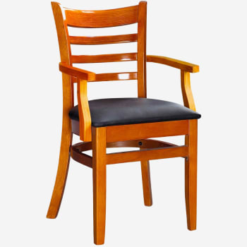Ladder Back Wood Chair with Arms