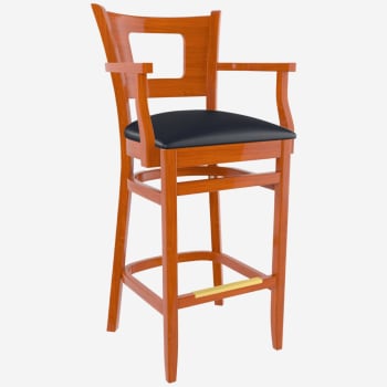 Premium US Made Duna Wood Bar Stool With Arms