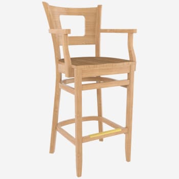 Premium US Made Duna Wood Bar Stool With Arms