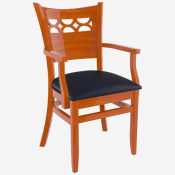 Premium US Made Leonardo Wood Chair With Arms