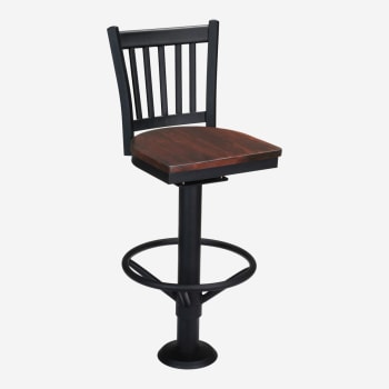 Vertical Slat Bolt Down Metal Swivel Bar Stool