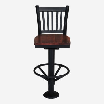 Vertical Slat Bolt Down Metal Swivel Bar Stool