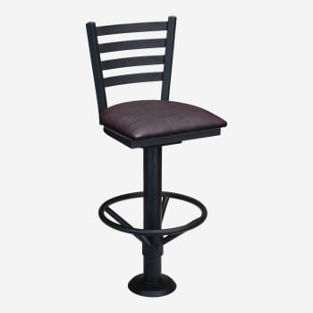 Ladder Back Bolt Down Metal Swivel Bar Stool