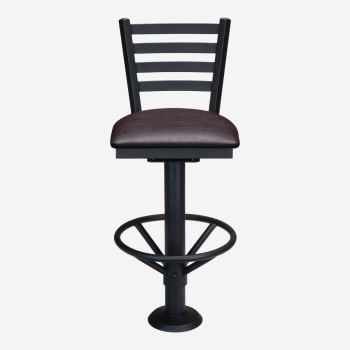 Ladder Back Bolt Down Metal Swivel Bar Stool