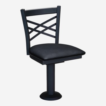 X Back Bolt Down Swivel Metal Chair