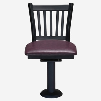 Vertical Slat Bolt Down Swivel Metal Chair