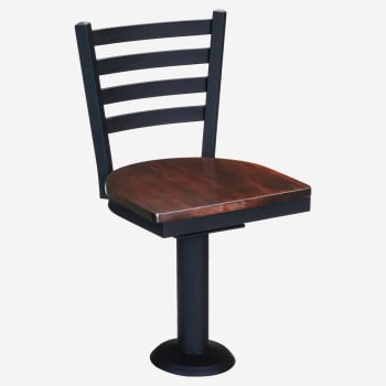 Ladder Back Bolt Down Swivel Metal Chair