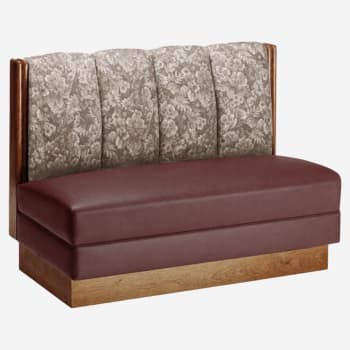 Wood Booth with Upholstered 4 Channel Back