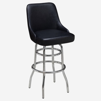 Premium Mauro Bucket Swivel Bar Stool with Chrome Frame