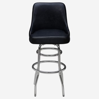 Premium Mauro Bucket Swivel Bar Stool with Chrome Frame