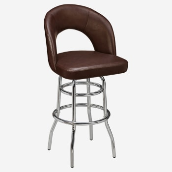 Premium Yali Bucket Swivel Bar Stool with Chrome Frame