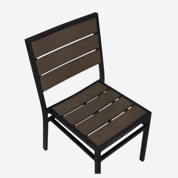 Metro Chair in Black Finish and Dark Walnut Faux Teak