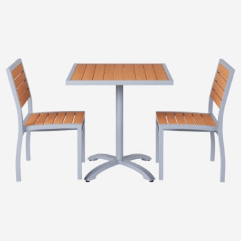 Set of Grey Heavy Duty Aluminum Side Chairs with Table