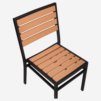 Metro Chair in Black Finish and Natural Faux Teak