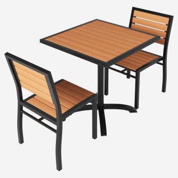 Set of Black Heavy Duty Aluminum Patio Chairs with Table