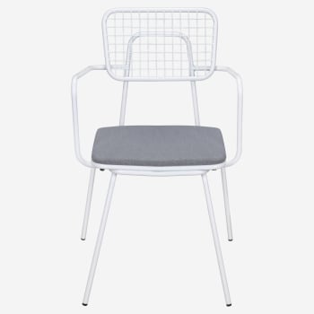 White Ollie Outdoor Chair with Arms