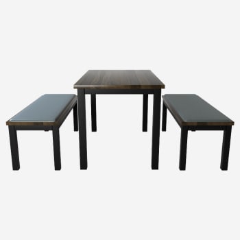 Ottis Set of 2 Benches and Solid Wood Table
