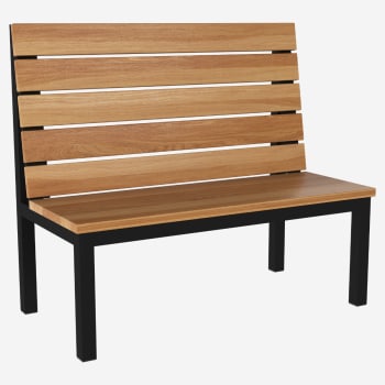 Ottis Metal Booth with Slat Wood Back