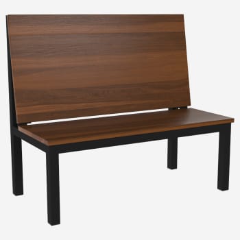 Ottis Metal Booth with Solid Wood Back		 	 	 	 	 	 	 	 	