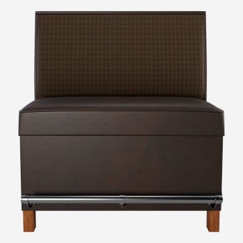 Plain Back Bar Height Restaurant Booth with Wood Legs