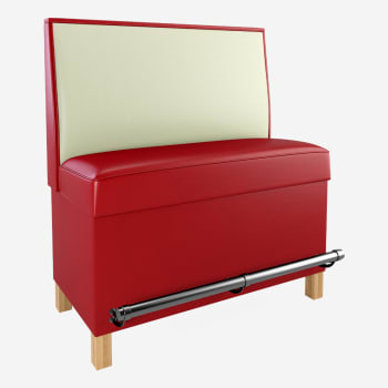 Plain Back Bar Height Restaurant Booth with Wood Legs
