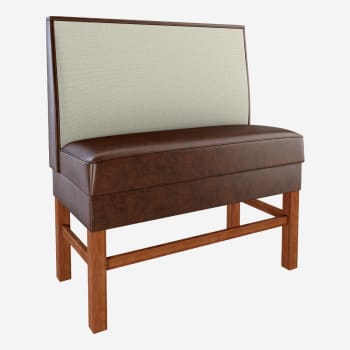 Plain Back Bar Height Restaurant Booth with Extended Wood Legs
