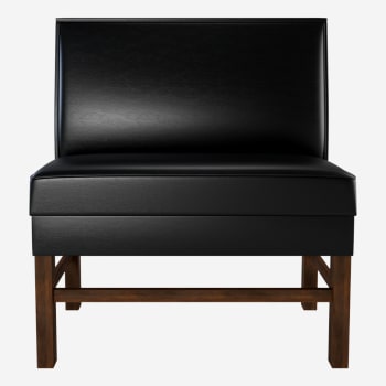 Plain Back Bar Height Restaurant Booth with Extended Wood Legs