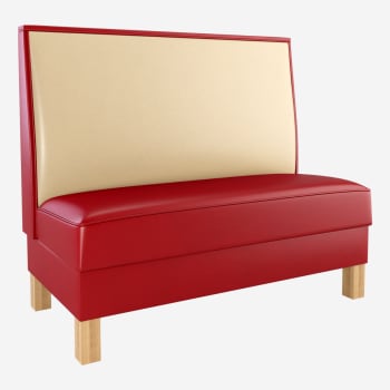 Plain Back Restaurant Booth with Wood Legs