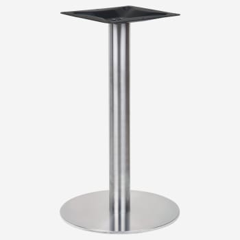 Brushed Silver Round Stainless Steel Table Base - Standard Height