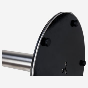 Brushed Silver Round Stainless Steel Table Base - Standard Height