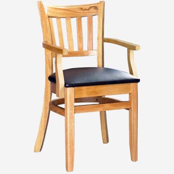 Vertical Slat Wood Chair with Arms