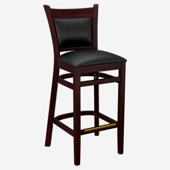 Premium Padded Back Wood Bar Stool