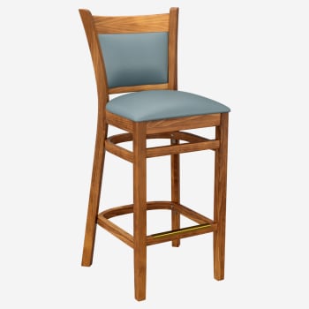 Premium Padded Back Wood Bar Stool