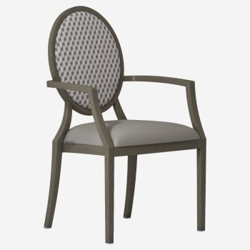 Deco Lotus Back Aluminum Armchair