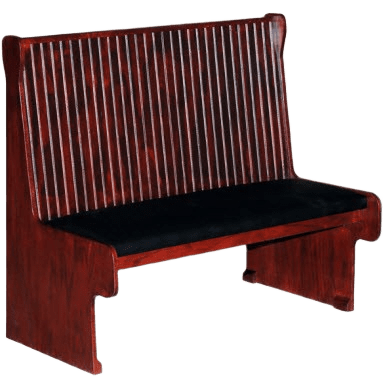 Wood Bench with Padded Seat & Bead Board Back Interior