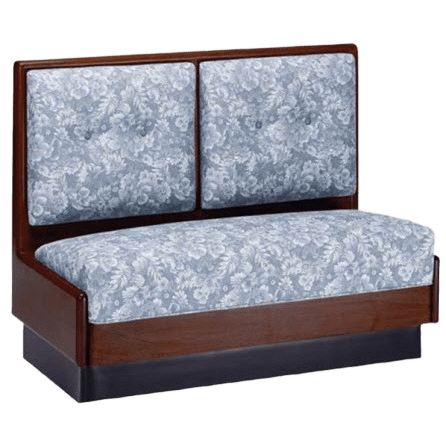 Wood Booth with Upholstered 2 Panel Back Interior