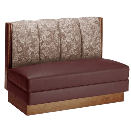 Wood Booth with Upholstered 4 Channel Back Interior